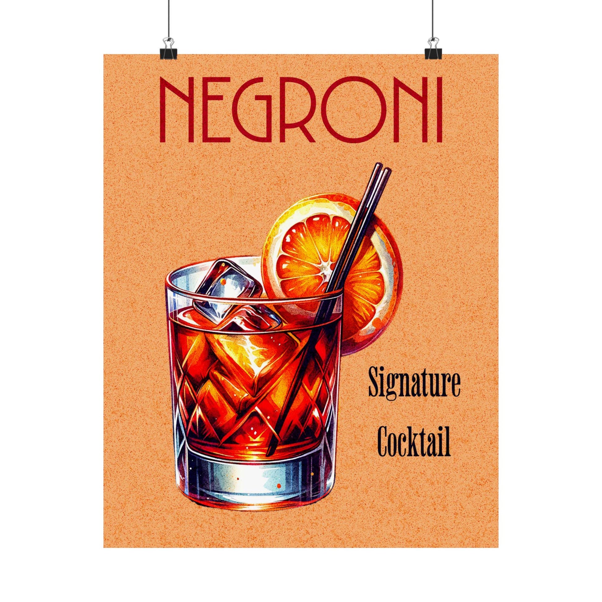 Negroni Cocktail Poster | Vintage Bar Art, Wall Art, Gift for Bartender, Cocktail Lover, Kitchen Wall Decor, Retro Art