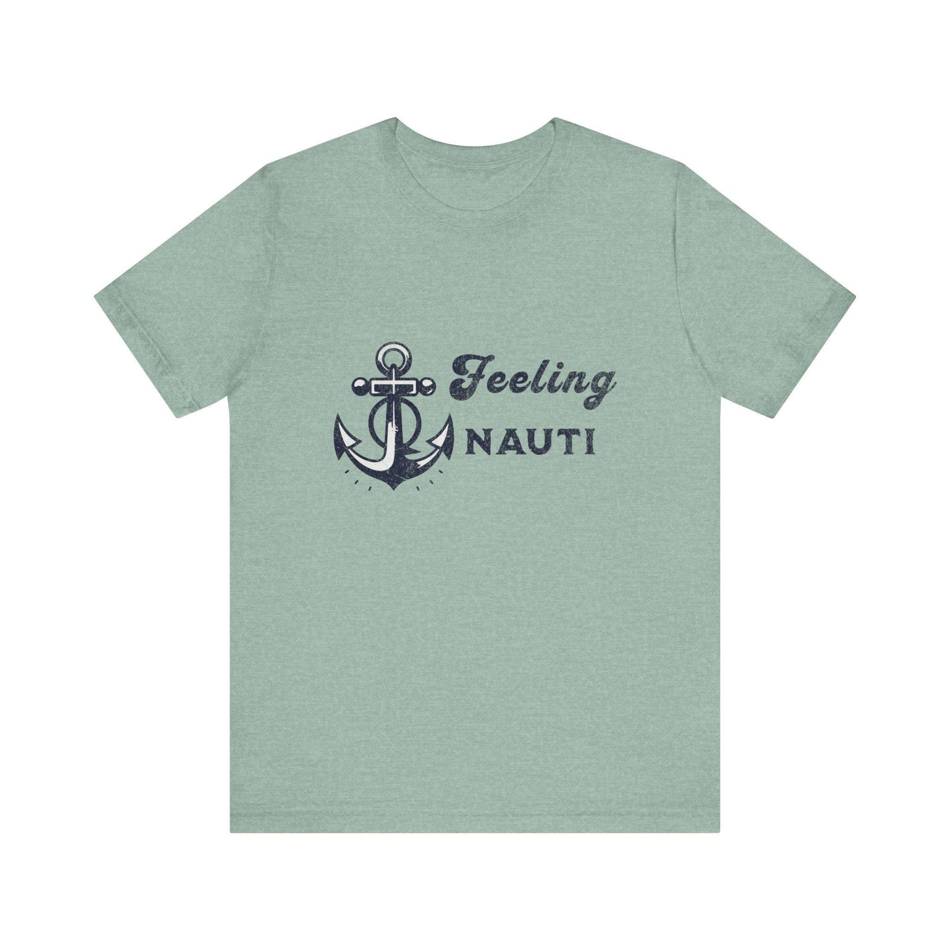 Feeling Nauti Anchor Tee, Nautical T-Shirt, Summer Vibes Shirt, Sailor Apparel, Ocean Lover Gift, Relaxed Fit Tee
