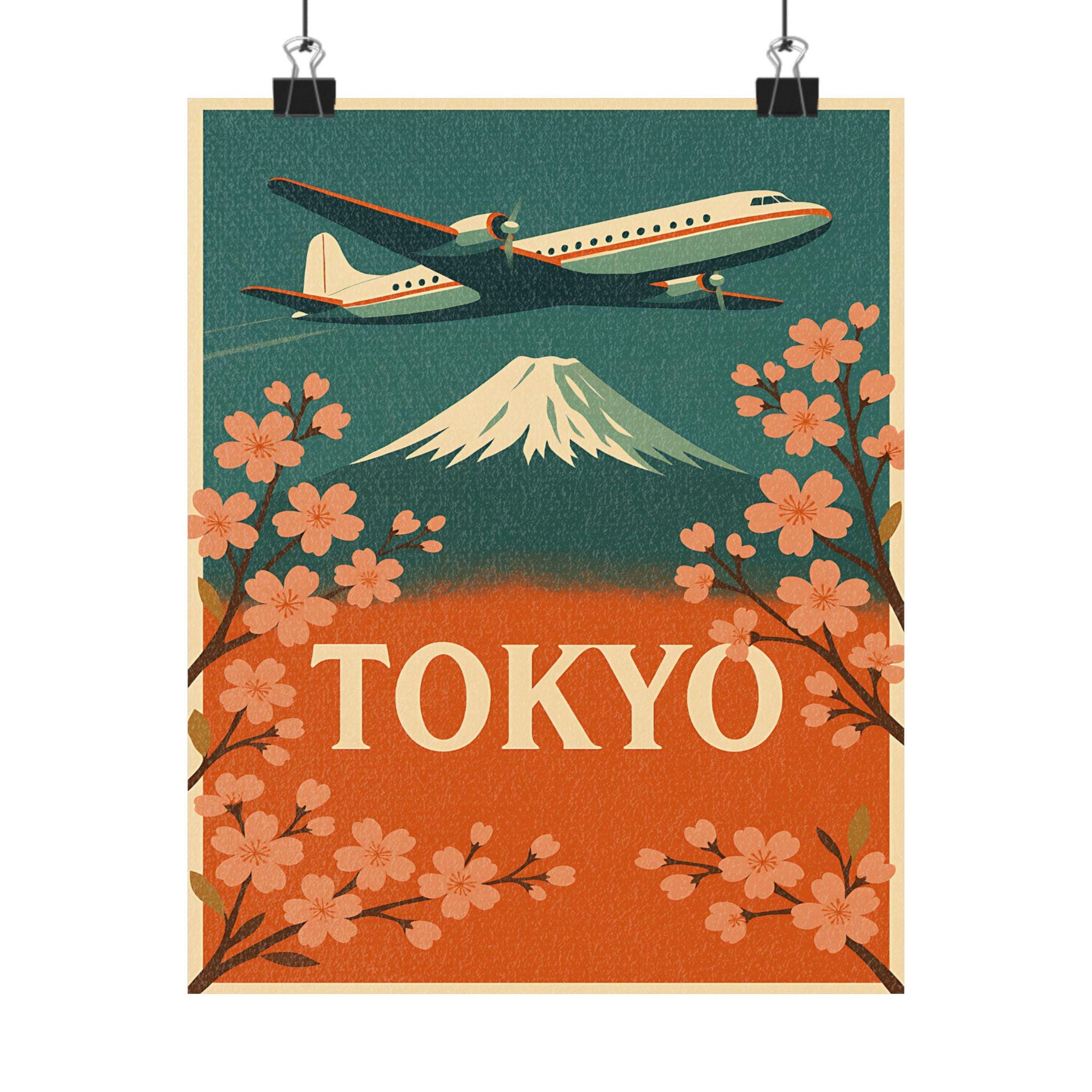Vintage Tokyo Travel Poster Print, Matte Vertical Decor, Wall Art for Home, Gift for Travelers, Japanese Aesthetic Art
