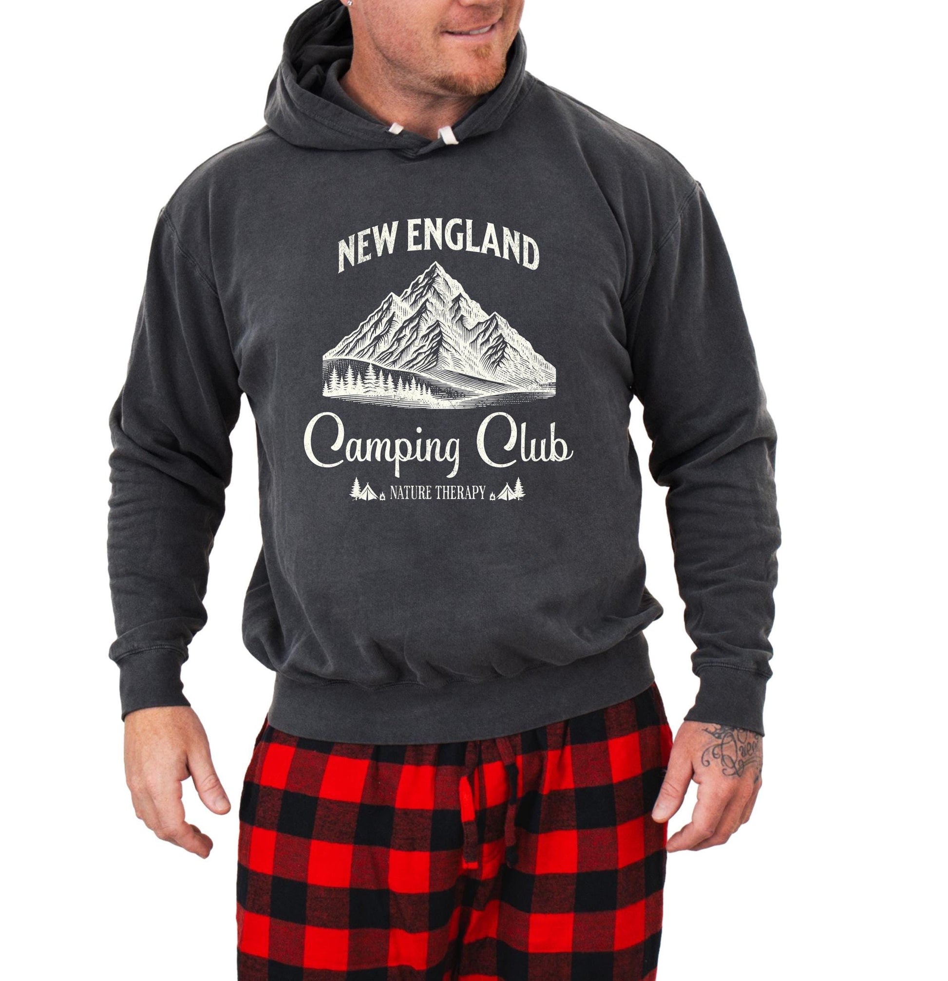 New England Camping Club Hooded Sweatshirt, Adventure Apparel, Nature Lover Gift, Outdoor Hoodie, Travel Clothing, Comfort Colors Hoodie