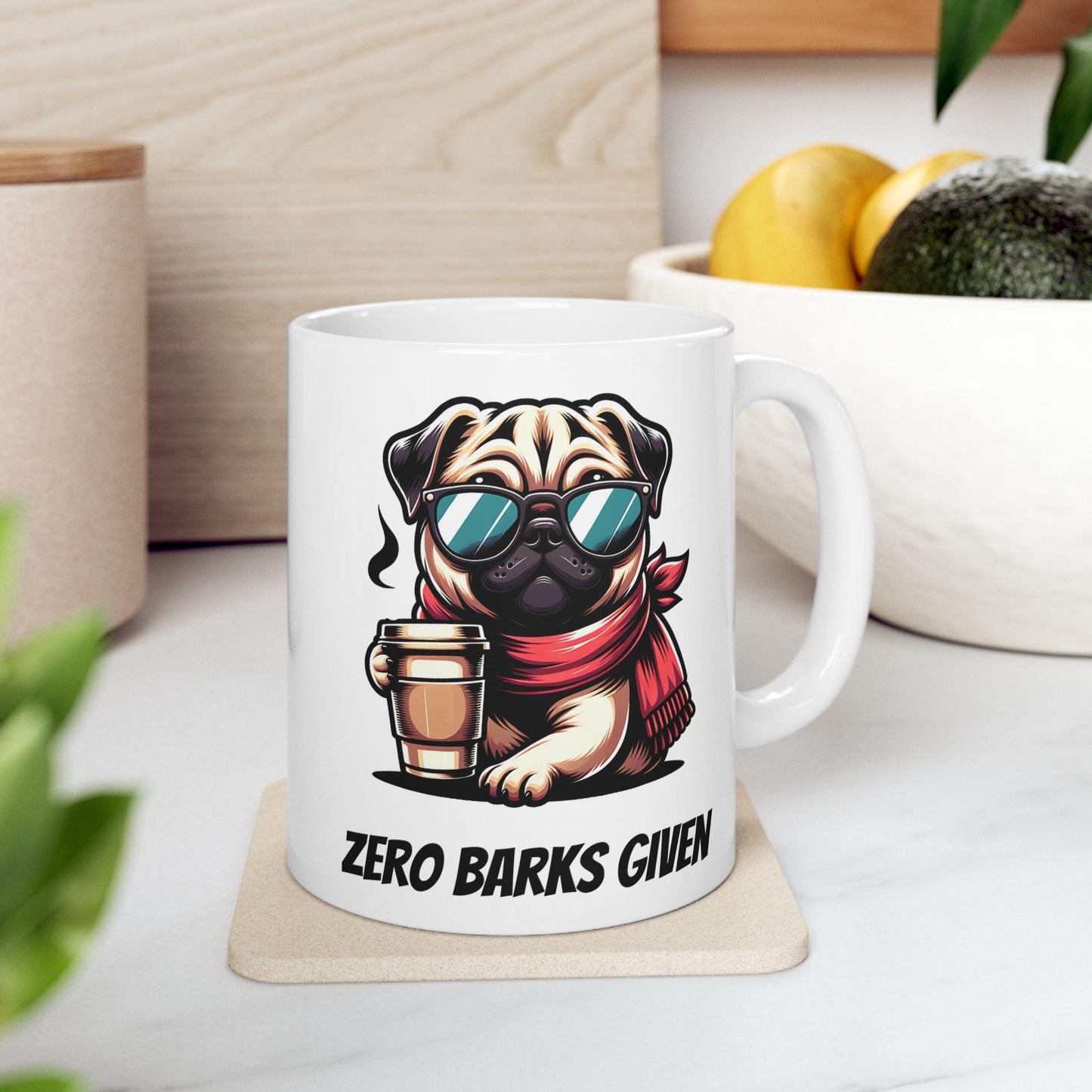 Funny Ceramic Mug, "Zero Barks Given", Coffee Cup for Dog Lovers, Gift for Animal Lovers, Unique Kitchen Decor, Humor Mug, Pet Owner Gift