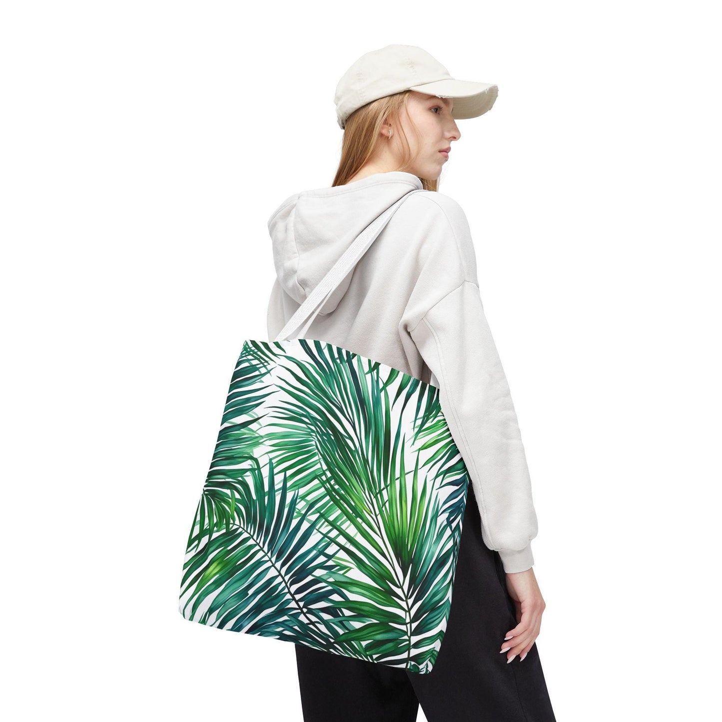 Tropical Palm Leaf Tote Bag, Eco-Friendly Shopping Bag, Summer Beach Tote, Stylish Grocery Bag, Gift for Plant Lovers