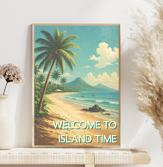 Tropical Wall Art Print: Welcome to Island Time