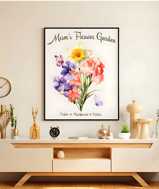 Personalized Birth Month Flower Print for Mother's Day